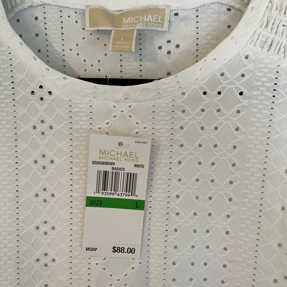 michael Kors Eyelet Peplum Sleeveless Top - Picture 4 of 11